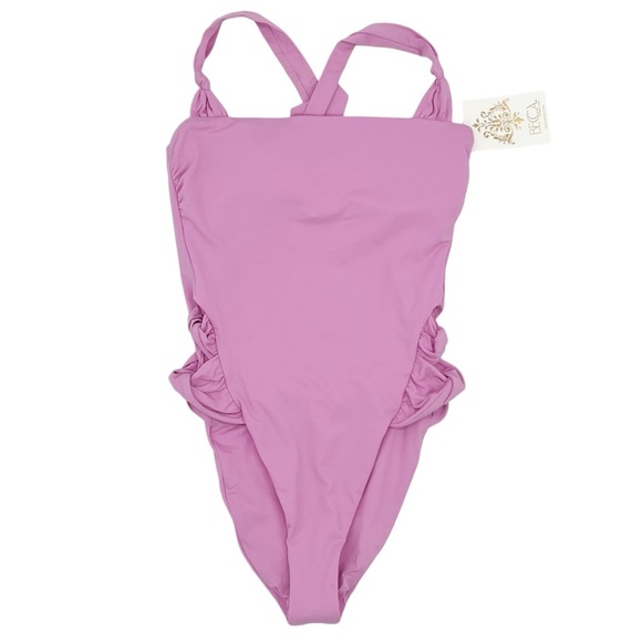 BECCA Women’s Solid Pink Nylon One-Piece Swimsuit – Medium - Picture 3 of 9